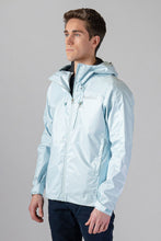 Load image into Gallery viewer, Woodpecker Men&#39;s Wind Shell coat. High-end Canadian designer activewear coat for men in &quot;Pastel Blue&quot; colour. Woodpecker coat designed in Canada. Moose Knuckles, Canada Goose, Mackage, Montcler, Will Poho, Willbird, Nic Bayley
