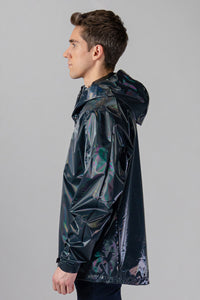 Woodpecker Men's Wind Shell coat. High-end Canadian designer activewear coat for men in "Raven Black" colour. Woodpecker coat designed in Canada. Moose Knuckles, Canada Goose, Mackage, Montcler, Will Poho, Willbird, Nic Bayley