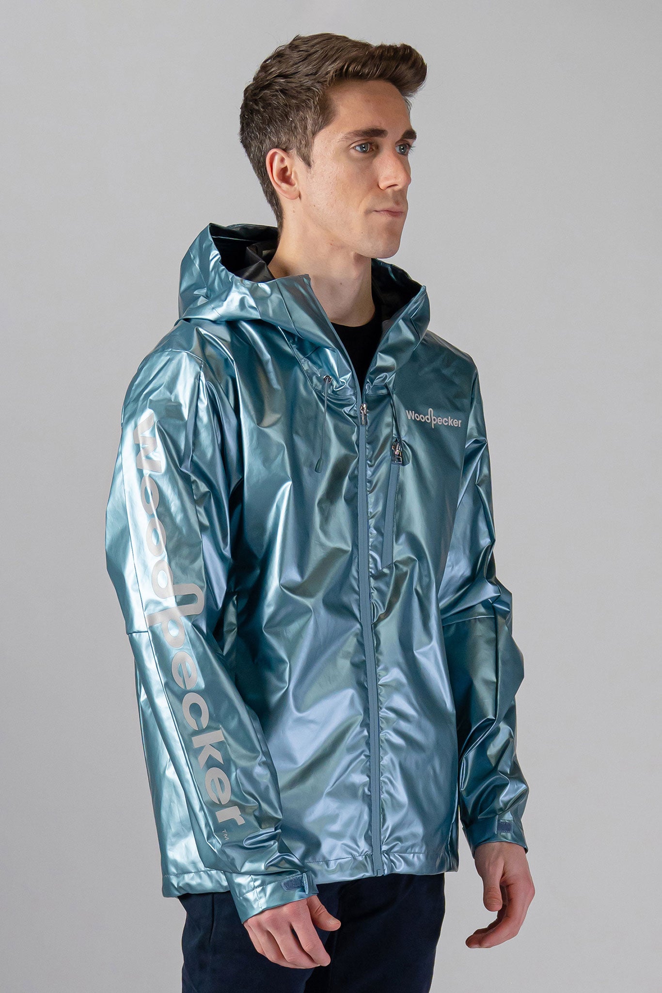 Woodpecker Men's Wind Shell coat. High-end Canadian designer activewear coat for men in 