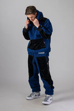 Load image into Gallery viewer, Woodpecker Unisex Fleece Track Pants. High-end Canadian designer winter fleece in &quot;Navy&quot; colour. Woodpecker fleece pants designed in Canada. Warm premium designer fleece pants for winter. Superior quality warm fleece track pants. Moose Knuckles, Canada Goose, Mackage, Montcler, Will Poho, Willbird, Nic Bayley. Cozy for at-home wear.
