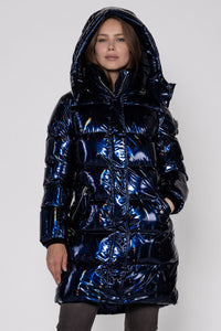Women's Penguin Long Coat - Oily Blue