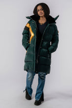 Load image into Gallery viewer, Women&#39;s Penguin Long Coat  - Jamaica Special Edition -  Green Diamond
