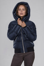 Load image into Gallery viewer, Women&#39;s Woody Bomber Jacket - Blue Diamond
