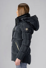 Load image into Gallery viewer, Woodpecker Women&#39;s Bumnester Winter coat. High-end Canadian designer winter coat for women in shiny &quot;Black Diamond&quot; colour. Woodpecker cruelty-free winter coat designed in Canada. Women&#39;s heavy weight medium length premium designer jacket for winter. Superior quality warm winter coat for women. Moose Knuckles, Canada Goose, Mackage, Montcler, Will Poho, Willbird, Nic Bayley. Extra warm. Shiny parka. Stylish winter jacket. Designer winter coat.
