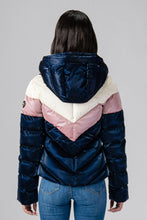 Load image into Gallery viewer, Woodpecker Women&#39;s Robin Winter coat. High-end Canadian designer winter coat for women in &quot;Blue Rose&quot; colour. Woodpecker cruelty-free winter coat designed in Canada. Women&#39;s medium weight medium length premium designer jacket for winter. Superior quality warm winter coat for women. Moose Knuckles, Canada Goose, Mackage, Montcler, Will Poho, Willbird, Nic Bayley. Extra warm. Shiny parka. Stylish winter jacket. Designer winter coat.
