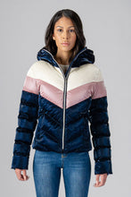 Load image into Gallery viewer, Woodpecker Women&#39;s Robin Winter coat. High-end Canadian designer winter coat for women in &quot;Blue Rose&quot; colour. Woodpecker cruelty-free winter coat designed in Canada. Women&#39;s medium weight medium length premium designer jacket for winter. Superior quality warm winter coat for women. Moose Knuckles, Canada Goose, Mackage, Montcler, Will Poho, Willbird, Nic Bayley. Extra warm. Shiny parka. Stylish winter jacket. Designer winter coat.
