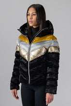 Load image into Gallery viewer, Woodpecker Women&#39;s Robin Winter coat. High-end Canadian designer winter coat for women in &quot;Firebird&quot; colour. Woodpecker cruelty-free winter coat designed in Canada. Women&#39;s medium weight medium length premium designer jacket for winter. Superior quality warm winter coat for women. Moose Knuckles, Canada Goose, Mackage, Montcler, Will Poho, Willbird, Nic Bayley. Extra warm. Shiny parka. Stylish winter jacket. Designer winter coat.
